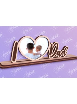 Σετ των 2 Intra απο ξύλο plywood 3mm-4mm πάχος - Κορνίζα για την Ημέρα του Πατέρα | Δώρο παππού Δίασταση 20x25 cm INTRAFABR-96212509