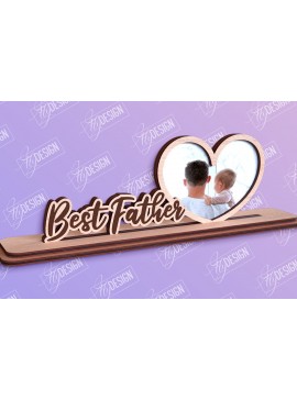 Σετ των 2 Intra απο ξύλο plywood 3mm-4mm πάχος - Κορνίζα για την Ημέρα του Πατέρα | Δώρο παππού Δίασταση 20x25 cm INTRAFABR-96212568