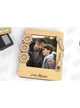 Σετ των 2 Intra απο ξύλο plywood 3mm-4mm πάχος - Μαγνήτης Φωτογραφίας για την Ημέρα του Πατέρα | Ιδέα δώρου Δίασταση 20x20 cm INTRAFABR-118890809