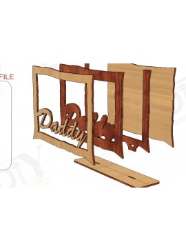 Σετ των 2 Intra απο ξύλο plywood 3mm-4mm πάχος - Κορνίζα για τη γιορτή του πατέρα Δίασταση 20x25 cm INTRAFABR-113196543