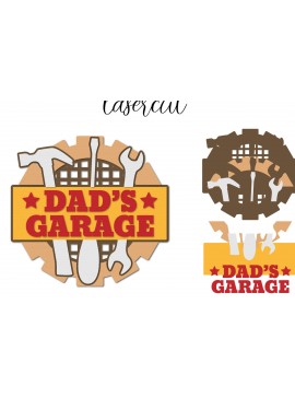 Σετ των 2 Intra απο ξύλο plywood 3mm-4mm πάχος - Σημάδι λέιζερ για την ημέρα του πατέρα Δίασταση 30x20 cm INTRAFABR-122550178