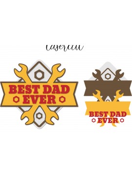 Σετ των 2 Intra απο ξύλο plywood 3mm-4mm πάχος - Σημάδι λέιζερ για την ημέρα του πατέρα Δίασταση 30x20 cm INTRAFABR-122550207