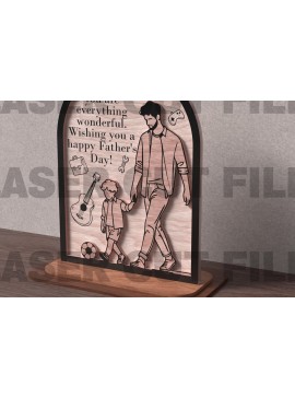 Σετ των 2 Intra απο ξύλο plywood 3mm-4mm πάχος - Σημάδι για την Ημέρα του Πατέρα με προσφορά  Δίασταση 20x20 cm INTRAFABR-121883350