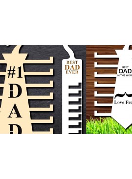 Σετ των 2 Intra απο ξύλο plywood 3mm-4mm πάχος - Πακέτο Κρεμάστρας 4  για την Ημέρα του Πατέρα Δίασταση 20x20 cm INTRAFABR-31012469