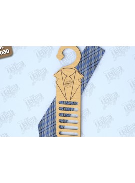 Σετ των 2 Intra απο ξύλο plywood 3mm-4mm πάχος - Γραβάτα για την Ημέρα του Πατέρα | Κρεμάστρα γραβάτας|CNC Δίασταση 20x20 cm INTRAFABR-118894823