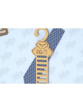 Σετ των 2 Intra απο ξύλο plywood 3mm-4mm πάχος - Γραβάτα για την Ημέρα του Πατέρα | Κρεμάστρα γραβάτας|CNC Δίασταση 20x20 cm INTRAFABR-118894827