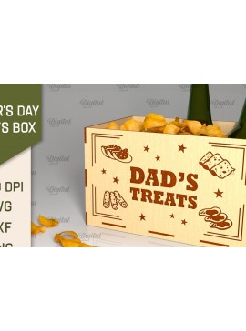 Σετ των 2 Intra απο ξύλο plywood 3mm-4mm πάχος - Κόψιμο με λέιζερ κουτί λιχουδιών για τη γιορτή του πατέρα Δίασταση 30x20 cm INTRAFABR-96223046