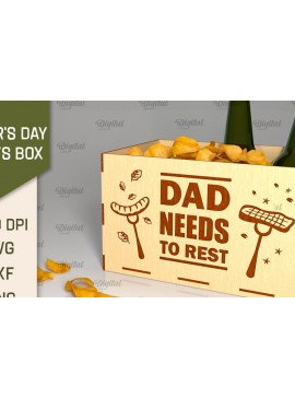 Σετ των 2 Intra απο ξύλο plywood 3mm-4mm πάχος - Κόψιμο με λέιζερ κουτί λιχουδιών για τη γιορτή του πατέρα Δίασταση 30x20 cm INTRAFABR-96223346