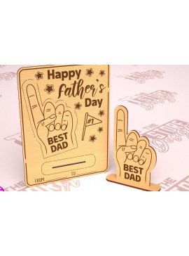 Σετ των 2 Intra απο ξύλο plywood 3mm-4mm πάχος - Ξύλινη κάρτα για τη γιορτή του πατέρα | Ευχετήρια κάρτα Δίασταση 10x15 cm INTRAFABR-97722483