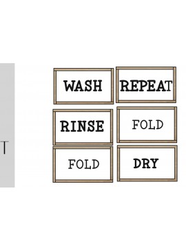 Σετ των 3 Intra απο ξύλο plywood 3mm-4mm πάχος - Faux Farmhouse Μπάνιο/Δωμάτιο πλυντηρίου Δίασταση 10x6 cm INTRAFABR-26793135