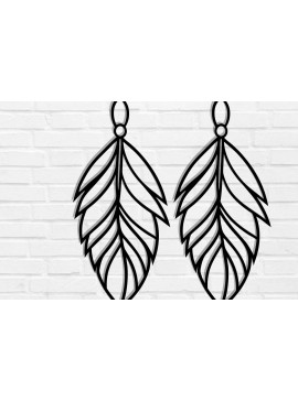 Σετ των 3 Intra απο ξύλο plywood 3mm-4mm πάχος - Σκουλαρίκι με πούπουλα Μεταλλική τέχνη τοίχου με λέιζερ Δίασταση 3x3 cm INTRAFABR-117533650