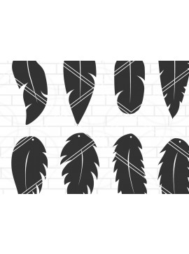 Σετ των 3 Intra απο ξύλο plywood 3mm-4mm πάχος - Σκουλαρίκια με πούπουλα , σκουλαρίκι κομμένα με λέιζερ Δίασταση 3x3 cm INTRAFABR-19649314