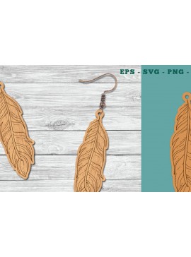 Σετ των 3 Intra απο ξύλο plywood 3mm-4mm πάχος - Σκουλαρίκια κοπής με φτερά λέιζερ  14 Δίασταση 3x3 cm INTRAFABR-111407334