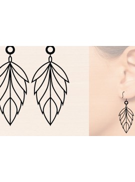 Σετ των 3 Intra απο ξύλο plywood 3mm-4mm πάχος - Ξύλινα σκουλαρίκια με πούπουλα με λέιζερ  Δίασταση 3x3 cm INTRAFABR-110221094