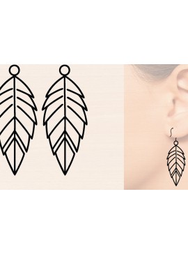 Σετ των 3 Intra απο ξύλο plywood 3mm-4mm πάχος - Ξύλινα σκουλαρίκια με πούπουλα με λέιζερ  Δίασταση 3x3 cm INTRAFABR-110221230