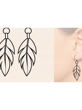 Σετ των 3 Intra απο ξύλο plywood 3mm-4mm πάχος - Ξύλινα σκουλαρίκια με πούπουλα με λέιζερ  Δίασταση 3x3 cm INTRAFABR-110221254