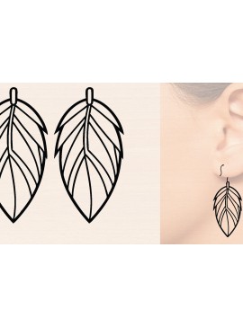 Σετ των 3 Intra απο ξύλο plywood 3mm-4mm πάχος - Ξύλινα σκουλαρίκια με πούπουλα με λέιζερ  Δίασταση 3x3 cm INTRAFABR-110221405