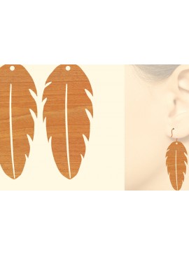 Σετ των 3 Intra απο ξύλο plywood 3mm-4mm πάχος - Ξύλινα σκουλαρίκια με πούπουλα με λέιζερ  Δίασταση 3x3 cm INTRAFABR-96453141