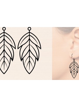 Σετ των 3 Intra απο ξύλο plywood 3mm-4mm πάχος - Ξύλινα σκουλαρίκια με πούπουλα με λέιζερ  Δίασταση 3x3 cm INTRAFABR-110220966