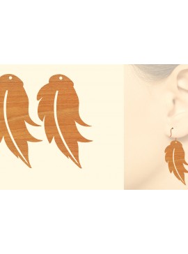 Σετ των 3 Intra απο ξύλο plywood 3mm-4mm πάχος - Ξύλινα σκουλαρίκια με πούπουλα με λέιζερ  Δίασταση 3x3 cm INTRAFABR-96452766