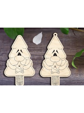 Σετ των 3 Intra απο ξύλο plywood 3mm-4mm πάχος - Φέργης το χριστουγεννιάτικο δέντρο Δίασταση 6x6 cm INTRAFABR-29873403