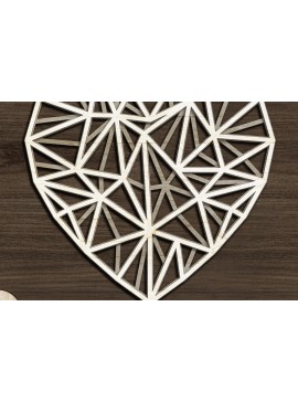 Intra απο ξύλο plywood 3mm-4mm πάχος - Αρχεία Laser Cut - Polygonal Heart Δίασταση 92x23 cm INTRAFABR-8983922