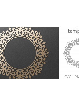 Σετ των 2 Intra απο ξύλο plywood 3mm-4mm πάχος - Φιλιγκράν περίτεχνο Στρογγυλό Vintage Πλαίσιο  Δίασταση 30x20 cm INTRAFABR-100390829