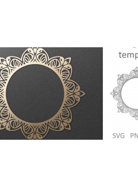 Σετ των 2 Intra απο ξύλο plywood 3mm-4mm πάχος - Φιλιγκράν περίτεχνο Στρογγυλό Vintage Πλαίσιο  Δίασταση 30x20 cm INTRAFABR-100390926