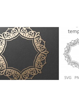 Σετ των 2 Intra απο ξύλο plywood 3mm-4mm πάχος - Φιλιγκράν περίτεχνο Στρογγυλό Vintage Πλαίσιο  Δίασταση 30x20 cm INTRAFABR-100391031