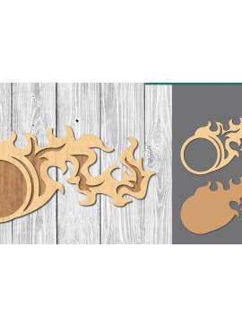 Σετ των 2 Intra απο ξύλο plywood 3mm-4mm πάχος - Διακόσμηση κοπής με λέιζερ Fire Ball  Δίασταση 20x20 cm INTRAFABR-109409984