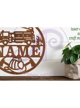 Σετ των 2 Intra απο ξύλο plywood 3mm-4mm πάχος - Πινακίδα ονόματος πυροσβέστη  Laser Cut Δίασταση 30x20 cm INTRAFABR-89399236