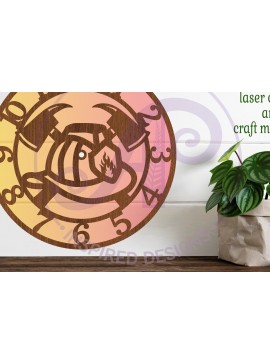 Intra απο ξύλο plywood 3mm-4mm πάχος -  με λέιζερ ρολογιού τοίχου Fire Helmet, Δίασταση 30x20 cm INTRAFABR-92278658