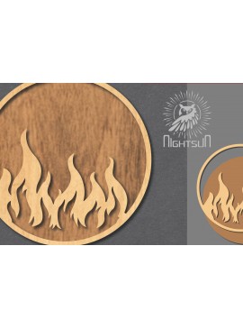 Σετ των 2 Intra απο ξύλο plywood 3mm-4mm πάχος - Διακόσμηση κοπής με λέιζερ Fire Sign 2 Δίασταση 30x20 cm INTRAFABR-120680813