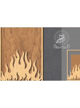 Intra απο ξύλο plywood 3mm-4mm πάχος - Διακόσμηση κοπής με λέιζερ Fire Sign 4 Δίασταση 30x20 cm INTRAFABR-120680857