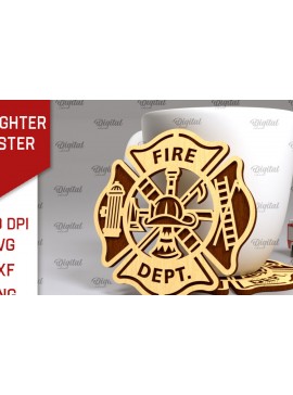 Intra απο ξύλο plywood 3mm-4mm πάχος - Σχέδιο κοπής με λέιζερ σουβέρ πυροσβέστης Δίασταση 30x20 cm INTRAFABR-100378266