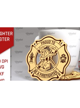 Σετ των 2 Intra απο ξύλο plywood 3mm-4mm πάχος - Σχέδιο κοπής με λέιζερ σουβέρ πυροσβέστης Δίασταση 30x20 cm INTRAFABR-100378286