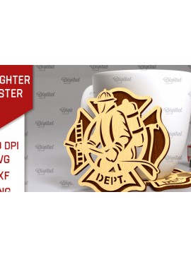 Intra απο ξύλο plywood 3mm-4mm πάχος - Σχέδιο κοπής με λέιζερ σουβέρ πυροσβέστης Δίασταση 30x20 cm INTRAFABR-100378410