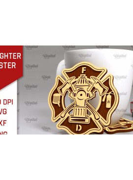 Intra απο ξύλο plywood 3mm-4mm πάχος - Σχέδιο κοπής με λέιζερ σουβέρ πυροσβέστης Δίασταση 30x20 cm INTRAFABR-100378583