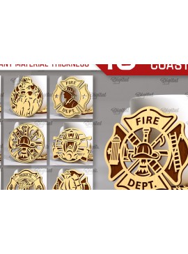 Σετ των 2 Intra απο ξύλο plywood 3mm-4mm πάχος - Πακέτο κοπής λέιζερ σουβέρ πυροσβεστικής Δίασταση 30x20 cm INTRAFABR-100462058