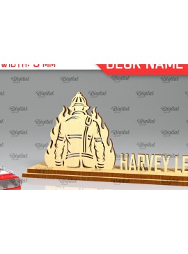 Σετ των 2 Intra απο ξύλο plywood 3mm-4mm πάχος - Πλακέτα ονόματος γραφείου πυροσβεστική  Δίασταση 30x20 cm INTRAFABR-98652298