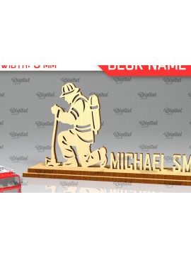 Σετ των 2 Intra απο ξύλο plywood 3mm-4mm πάχος - Πλακέτα ονόματος γραφείου πυροσβεστική  Δίασταση 30x20 cm INTRAFABR-98652358