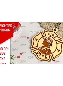 Σετ των 3 Intra απο ξύλο plywood 3mm-4mm πάχος - Σχέδιο κοπής με λέιζερ Μπρελόκ Πυροσβέστης Δίασταση 4x4 cm INTRAFABR-100604107