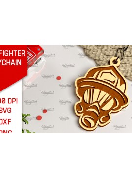 Σετ των 3 Intra απο ξύλο plywood 3mm-4mm πάχος - Σχέδιο κοπής με λέιζερ Μπρελόκ Πυροσβέστης Δίασταση 4x4 cm INTRAFABR-100604272