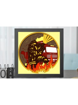 Σετ των 3 Intra απο ξύλο plywood 3mm-4mm πάχος - Πρότυπο  του Fireighter Shadow Box Δίασταση 8x8 cm INTRAFABR-69841648