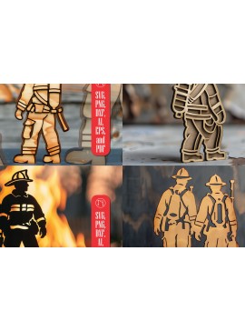 Σετ των 2 Intra απο ξύλο plywood 3mm-4mm πάχος - Πυροσβεστική δέσμη  κοπής με λέιζερ Δίασταση 30x20 cm INTRAFABR-98118066