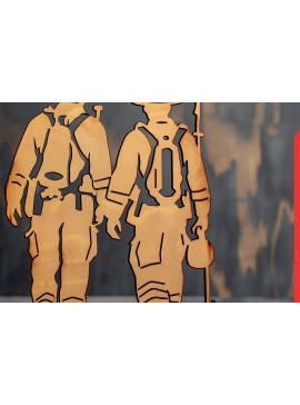 Σετ των 2 Intra απο ξύλο plywood 3mm-4mm πάχος - Πυροσβεστικό Σήμα  Αποκοπής  με λέιζερ Δίασταση 30x20 cm INTRAFABR-98103281