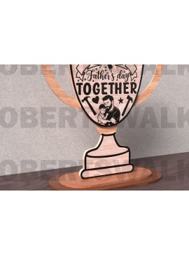 Σετ των 2 Intra απο ξύλο plywood 3mm-4mm πάχος - Πρώτο τρόπαιο για την Ημέρα του Πατέρα First Father Δίασταση 20x20 cm INTRAFABR-122014482