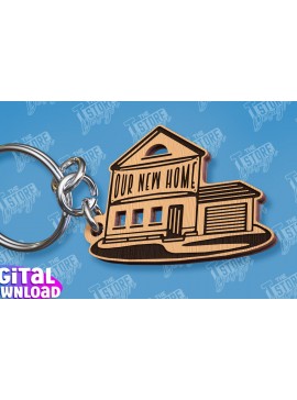 Σετ των 3 Intra απο ξύλο plywood 3mm-4mm πάχος - Μπρελόκ πρώτου σπιτιού | Δώρο για τακτοποίηση σπιτιού Δίασταση 4x4 cm INTRAFABR-96737059