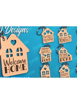 Σετ των 3 Intra απο ξύλο plywood 3mm-4mm πάχος - Πακέτο κοπής λέιζερ για μπρελόκ για πρώτη φορά στο σπίτι Δίασταση 4x4 cm INTRAFABR-97020514