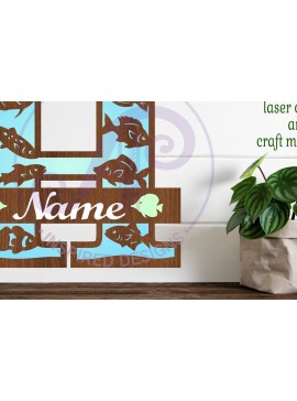 Intra απο ξύλο plywood 3mm-4mm πάχος - Μονόγραμμα Fish Capital Letter H  Δίασταση 30x20 cm INTRAFABR-106107543